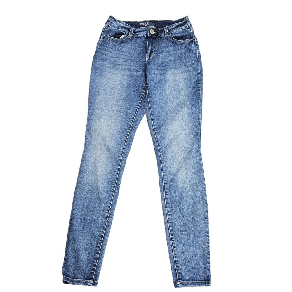 Maurices Skinny Jeans Womens S Long Blue Medium Wash Mid Rise Stretch Denim